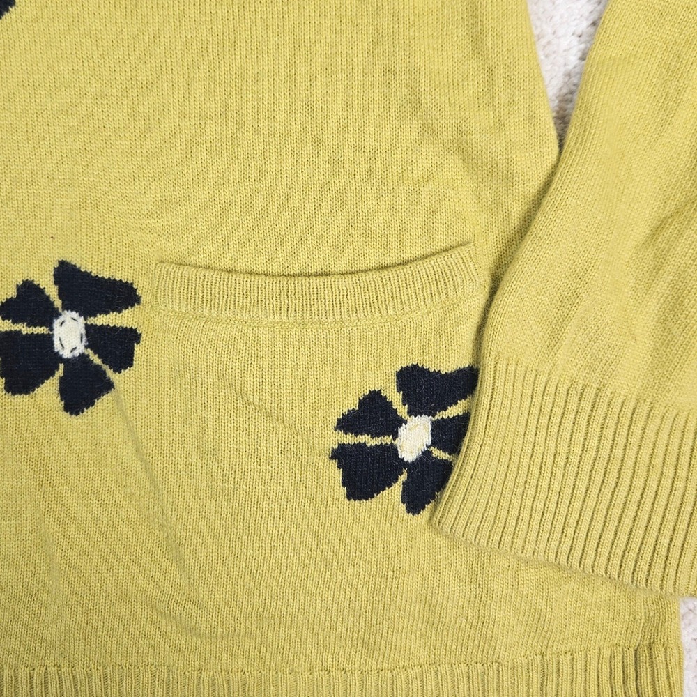 Anthropologie Field Flower by Wendi Reed Cardigan Size M Floral Intarsia Angora - Picture 4 of 7